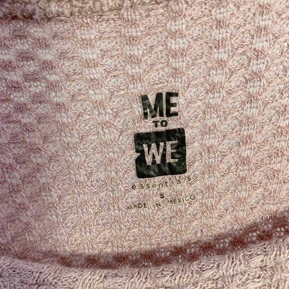 PacSun Me to We Cropped Waffle Shirt Sweater Pink - Picture 3 of 4